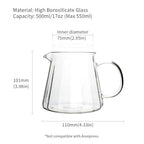 watchget Glass Coffee Carafe 500ml/17oz - Heat Resistant Thin Borosilicate Coffee Server, Clear Pour Over Coffee Pot Maker, Ideal for Home, Office, and Café (Pack of 2) - Image 2