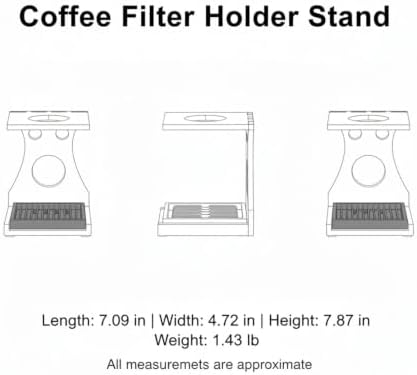 Coffee Filter Holder Stand, Bamboo and Rosewood Base with Stainless Steel Ring for Stable Support (1 PC) - Image 7