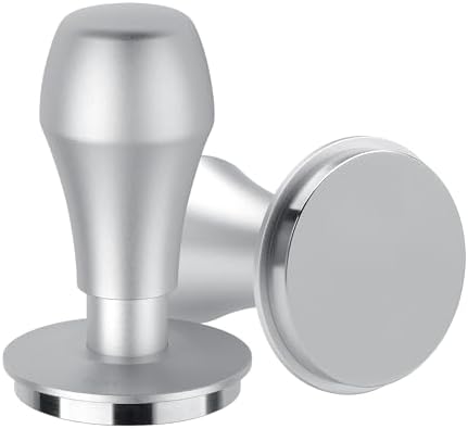 Normcore 57mm Coffee Tamper V4.1 with Click Sound Feedback, Spring Loaded Tamper With Stainless Steel Flat Base, Compatible with Lelit Anna Portafilter, Silver by NORMCORECOFFEETOOLS