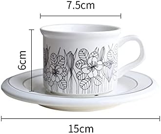 Espresso Cup, Party Tea Cups，Trophy 6Oz/180Ml Flowers Porcelain Mug, Milk Cup Coffee Mugs Tea Cup with Insulated Handle Drinking Highball Glasses Double Wall Porcelain Great Water Cocktail Milkshake - Image 2