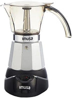 IMUSA 6 or 3 Cup Electric Espresso Maker with Cool-touch Handle, Silver by VisitIMUSA