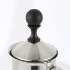 Manual Milk Frother Cup 600ml Stainless Steel Hand Pump - Image 2