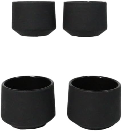Ebros Gift Pack Of 4 Japanese Traditional Tetsubin Style Textured Surface Cast Iron Tea Cups Teacups Drinkware Tea Service Far East Decorative Accent (Black Modern Kokuyo) - Image 5