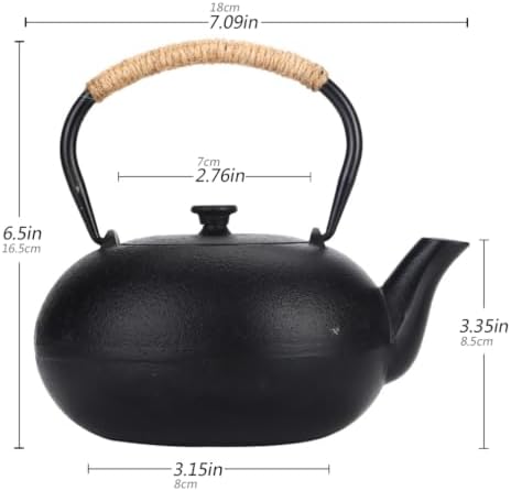 0.8L Japanese Style Cast Iron Teapot Without Coating Tetsubin Tea Kettle with Infuser Iron Tea Gift for Adult Father Mother Family - Image 3