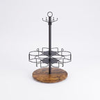 Beverage Container Rack Rotating Cup Holder Stand Mug Organizer Tumbler Tree with Wooden Base Carbon Steel Stable Efficient Suitable for Coffee Corners Dorm Kitchens - Image 6