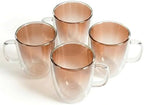12oz Double Wall Glass Coffee Mugs, Set of 4 by QUANSHANGJU