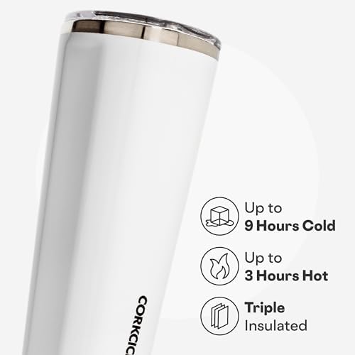 Corkcicle Insulated Tumbler with Sliding Lid, 16 oz, Gloss White - Image 3