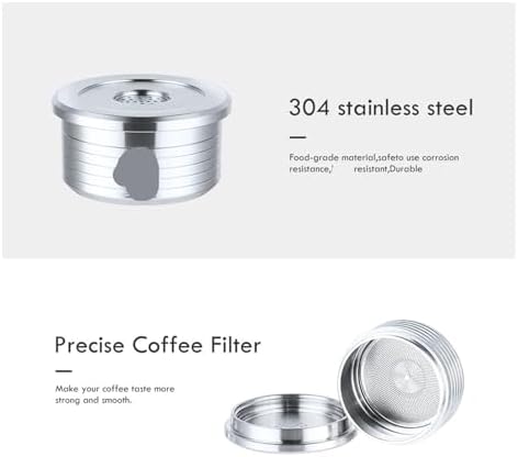 Compatible With Lavazza，EP-950 Machine Espresso Point Cup,Reusable Coffee Capsule Stainless Steel Refillable Filter Pod(3PCS-E) - Image 3