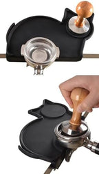 Cute Cat Coffee Knock Box Espresso Machine Accessories Small Coffee Dump Bin for Home and Office (Knock Box and Tamper Mat) - Image 6