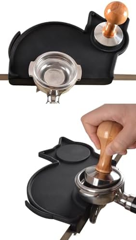 Cute Cat Coffee Knock Box Espresso Machine Accessories Small Coffee Dump Bin for Home and Office (Knock Box and Tamper Mat) - Image 6