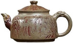 Tea Kettle Retro Stoneware Green Pine Wind Hat Teapot Tea Ceremony Single Pot Tea Maker Ceramic Tea Infuser by Unknown