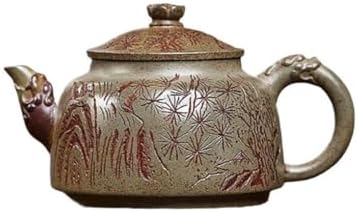 Tea Kettle Retro Stoneware Green Pine Wind Hat Teapot Tea Ceremony Single Pot Tea Maker Ceramic Tea Infuser by Unknown
