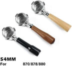 Compatible With Breville，Compatible With Sage，870 878 880 With Replaceable Filter Basket Home Kitchen Barista Accessories,54mm Coffee Bottomless Portafilter(54MM Beech Wood) - Image 2