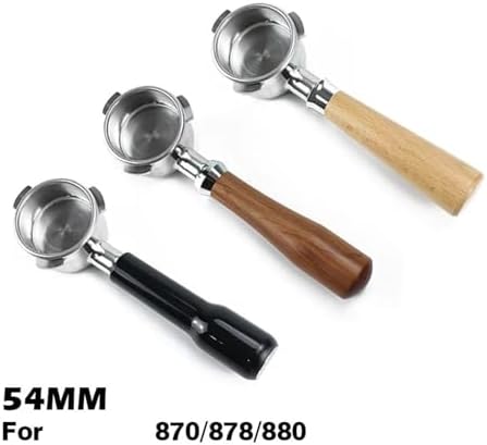 Compatible With Breville，Compatible With Sage，870 878 880 With Replaceable Filter Basket Home Kitchen Barista Accessories,54mm Coffee Bottomless Portafilter(54MM Beech Wood) - Image 2