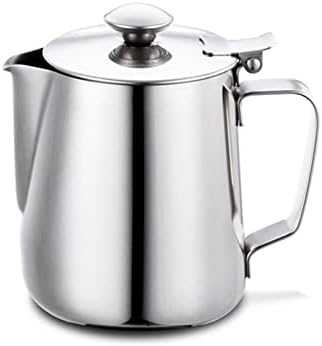 Milk JugMilk Frothing Jug Frother Pitcher Stainless Steel 304 Polished Cup With Lid for Coffee, Latte Art(350ml) by Unknown