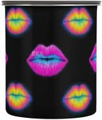 Colorful Fluorescent Neon Lips Designed Lid Storage Containers Stainless Steel Containers For Pantry Stackable Push Button Dry Food Canisters by Unknown