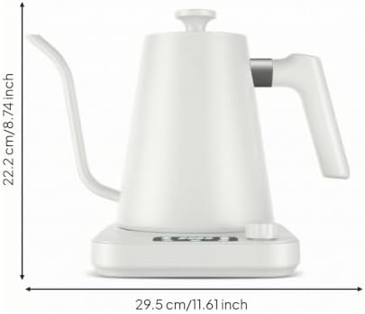 Yajuyi Electric Kettle Gooseneck Pour Over Temperature Control With Long Curved Spout And Stable Lid 304 Stainless Steel suitable for station tea, White - Image 5