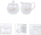 1 Set Ceramic Milk Jug Sugar Bowl White Utensils Set Coffee Syrup Set Coffee Dripper Set Ceramic Sugar Jar Candy Canister Tea Mug with Lid Coffee Pot Sugar Pot with Lid C,White-12X7.5CM - Image 5