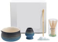 5-7PCS Ceramic Mountain Matcha Bowl Set Whisk Holder Diancha Tea Tools Kit(Blue-5pcs) by Unknown