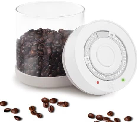 Minidiva Smart Vacuum Container, Automatic Electric Airtight Glass Jar for Food Coffee Storage Meal Prep (White-600ml) by Minidiva
