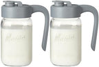 Mason Jar Pitcher, 2 pcs 32 oz (1 quart), Glass Pitcher with Lid by spreccio