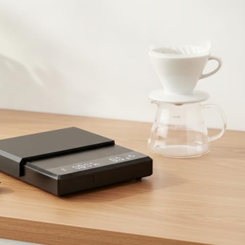 Coffee Scale Espresso Scale Digital Scale Kitchen Scale with Timer and Precision for Stable Weighing Rechargeable Compact Silicone Surface, White - Image 4