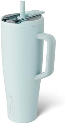 BrüMate Era Flip 40oz Tumbler with 100% Leakproof Covered Straw Lid | Hygienic Covered Straw | Insulated Stainless Steel Water Bottle with Handle | Cup Holder Friendly | BPA-Free (Blue Agave) by Br%C3%BCMate