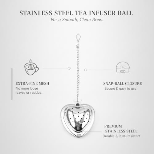 Stainless Steel Tea Infuser Ball with Fine Mesh, Snap-Lock Closure for Loose Leaf Brewing in Mugs & Teapots (1 Pack) - Image 5