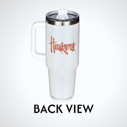 The Memory Company Officially Licensed 40oz White Bling Game Day Tumbler, University of Nebraska, Lincoln - Image 6