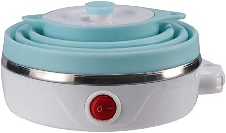 Travel Foldable Electric Kettle, Collapsible Electric Kettle Food Grade Silicone Small Pot Boiling water,Dual Voltage（600ml,110-220V US Plug） (Blue) - Image 7