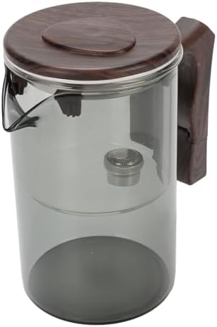Jeffergarden Glass Teapot with Strainer, Heatproof Glass Loose Leaf Tea Maker, Removable Inner Liner, Fine Filtration, Wood Handle, Tea Water Separation for Home Office Brewing (Grey 750ml) - Image 3