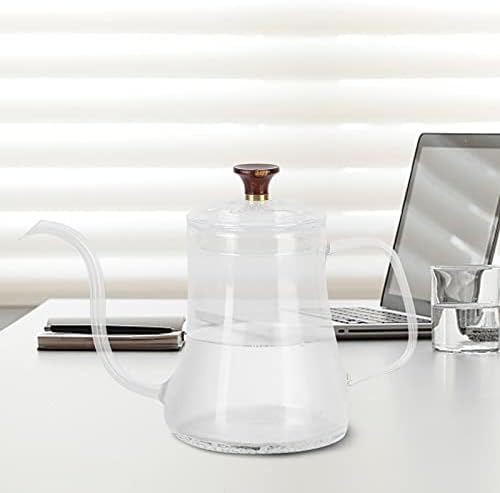 Pour Over Coffee Pot,Gooseneck Glass Coffee Carafe,High Borosilicate Glass Coffee Pot Swan Neck Thin Mouth Kettle Hand Made Coffee Maker Pour Over Kettle(600ML) - Image 7