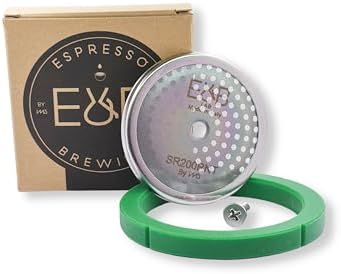Custom Tune Up Kit 3in1 for Rancilio Silvia. IMS Nanotech Reinforced Screen SRT200NT, Cafelat Gasket - Green, Flat Screw - Image 2