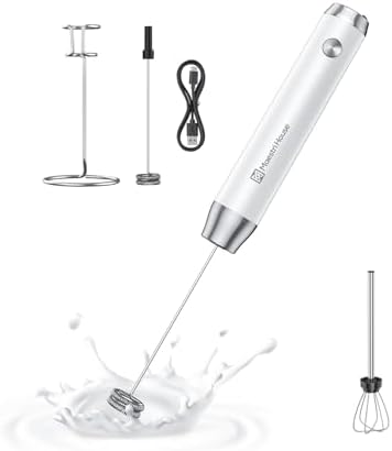 Maestri House Rechargeable Milk Frother, LunaFro NS Handheld Electric Foam Maker+Whisk by MaestriHouse