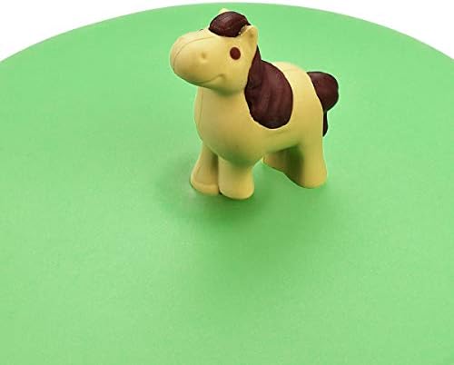 LURCH Germany Silicone Reusable Coffee & Tea Mug Lid | Glass Cup Cover | Anti-dust And Camping & Outdoor Suction Seal | For Hot and Cold Beverages | Set of 3 - Green (Farm Animals Theme) - Image 7