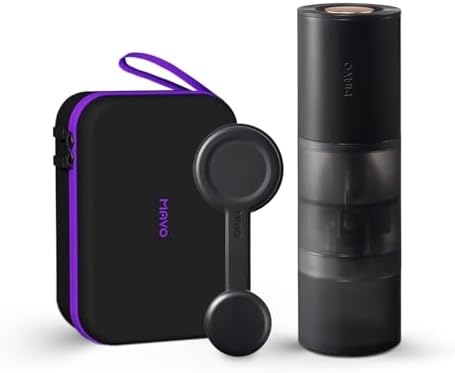 AURORA Portable Electric Coffee Grinder, Rechargeable Burr Coffee Grinder 140 Precise Settings for Espresso to French Press with Manual Handle, Storage Box by DiscoveryJoyinCoffee