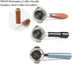 58mm Naked Coffee Portafilter，Compatible For Linea Mini，Compatible For Linea Micra，Stainless Steel Coffee Handle With Basket Barista Tools(D color wood) - Image 2