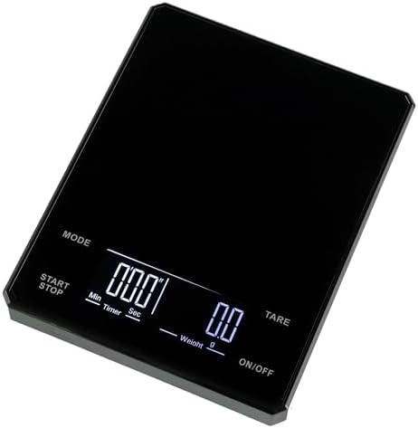 Digital Scale, Smart Home Timer Coffee Scale,Rechargeable Kitchen 3kg Precision 0.1g,High-Definition Backlight Display,Unit:g/oz/ml by Unknown