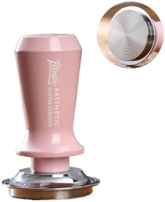 Compatible For Bincoo Coffee Press Hammer Stainless Steel Elastic Filling Powder Distributor Pink Press 51/58mm Coffee Machine Accessories(Pink-51mm) by Unknown