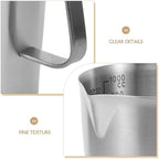 Milk Frother Cup Silver Stainless Steel 1000ml with Handle - Image 5