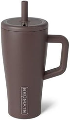 BrüMate Era 20 oz Tumbler with Handle and Straw | 100% Leakproof Insulated Tumbler with Lid and Straw | Made of Stainless Steel | Cup Holder Friendly Base | 20oz (Java) by Br%C3%BCMate