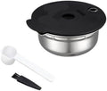 Reusable Pod,Silicone Cap Lid Stainless Steel Refill Coffee Capsule，Compatible With Bosch.,Compatible With Tassimo，with 60/180/ 200 /220ml(Steel 60ml,With tamper) by Unknown
