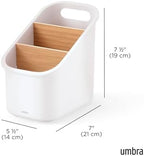 Umbra Bellwood Utensil Holder, Kitchen Storage Organizer, White/Natural - Image 3