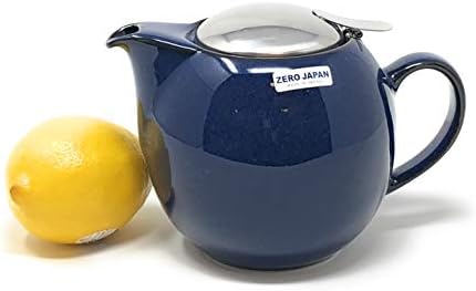 Zero Japan Bee House Round Teapot For One, 24 Oz - Ceramic Tea Pot with Stainless Steel Lid and Infuser, Diswasher and Microwave Safe Tea Pots (Jeans Blue) - Image 3