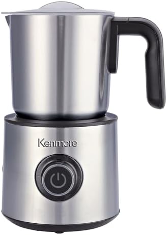 Kenmore Electric Milk Frother- Hot & Cold Milk Steamer and Foam Maker for Coffee, Lattes, Cappuccino, Portable Milk Heater and Foamer for Espresso, Home Brewing, Automatic Milk Steamer by Koolatron