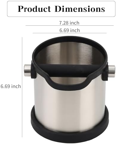 Coffee Tapping Box, Stainless Steel Espresso Floor Container, Waste Coffee Bucket, Barista, And Anti Slip Base Coffee Tools (Silver) - Image 2