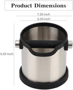 Coffee Tapping Box, Stainless Steel Espresso Floor Container, Waste Coffee Bucket, Barista, And Anti Slip Base Coffee Tools (Silver) - Image 2