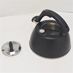 Stainless Steel Tea Kettle with Thermometer, Whistling Teakettle for Stove Top, Fast Heating Hot Water Boiler Heater Teakettle(Black-3.5L) - Image 3