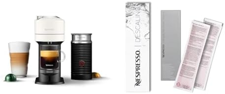 Nespresso Vertuo Next Coffee and Espresso Maker by De'Longhi with Aeroccino Milk Frother, White Descaling Kit by Unknown