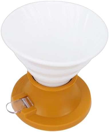 GLOGLOW Pour Over Ceramic Coffee Dripper Manual Brew Immersion Style Filter with Sturdy Heat Proof Design for Home Office Travel (Yellow) - Image 5